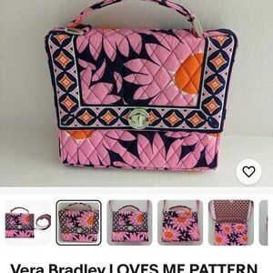 Vera Bradley LOVES ME PATTERN Julia Purse Turn Lock
